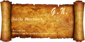 Gelb Norbert névjegykártya